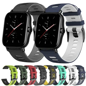 Силиконовый ремешок для часов Huami Amazfit GTS 2 Bip Lite GTR 42 мм gts2, спортивный браслет, 20 мм, ремешок для часов для Xiaomi Haylou LS02