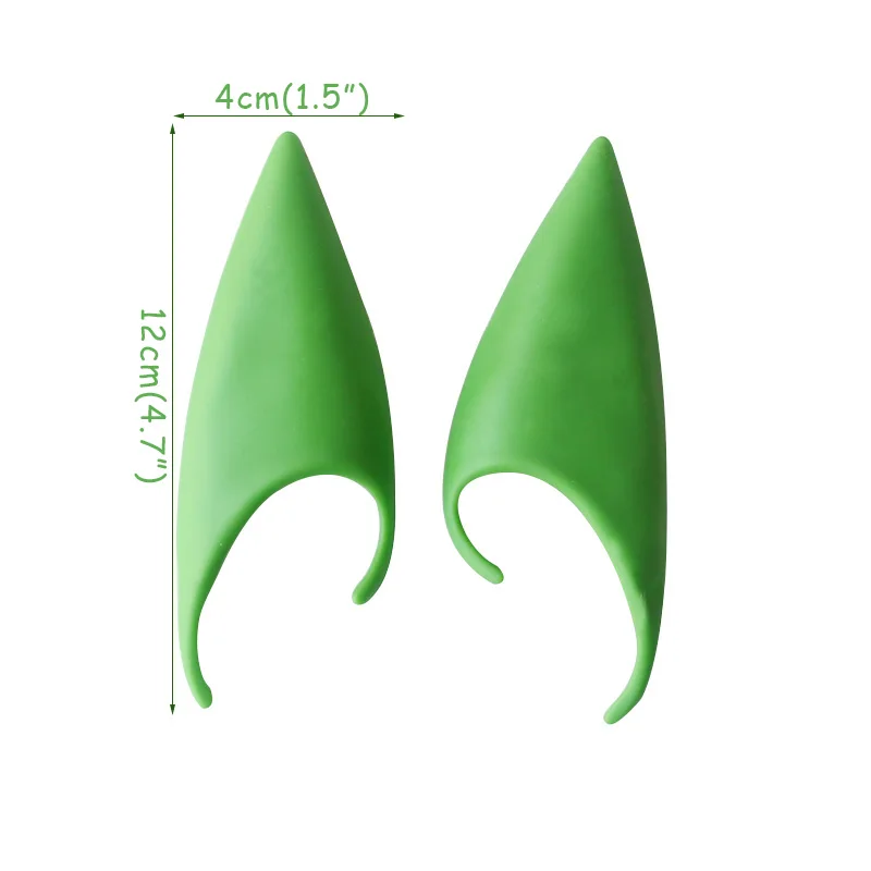 2pcs green ear Хэллоуин таинственные эльфийские уши вечерние украшения косплей протезы латекс искусственные эльфийские уши Рождественский костюм наряды реквизит - Цвет: 2pcs green ear