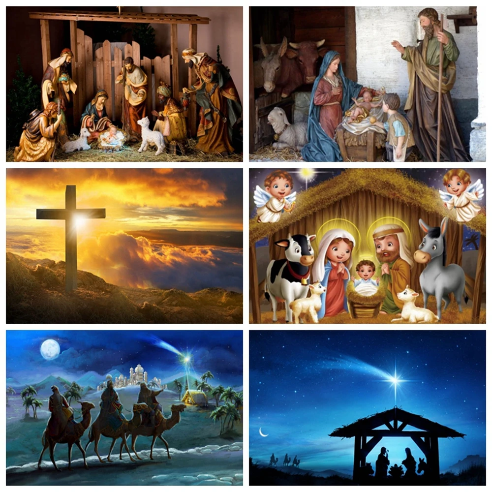 Фон для фотосъемки с изображением рождественского Рождества сказочного Креста