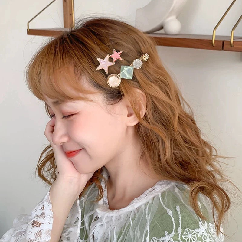 Женская заколка для волос в Корейском стиле жемчужная с кристаллами аксессуар