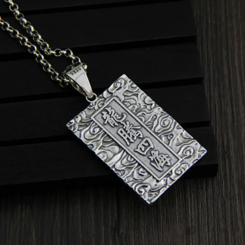 Ожерелье с подвеской Дракон 100% Настоящее серебро 925 пробы винтажная крутая Мода