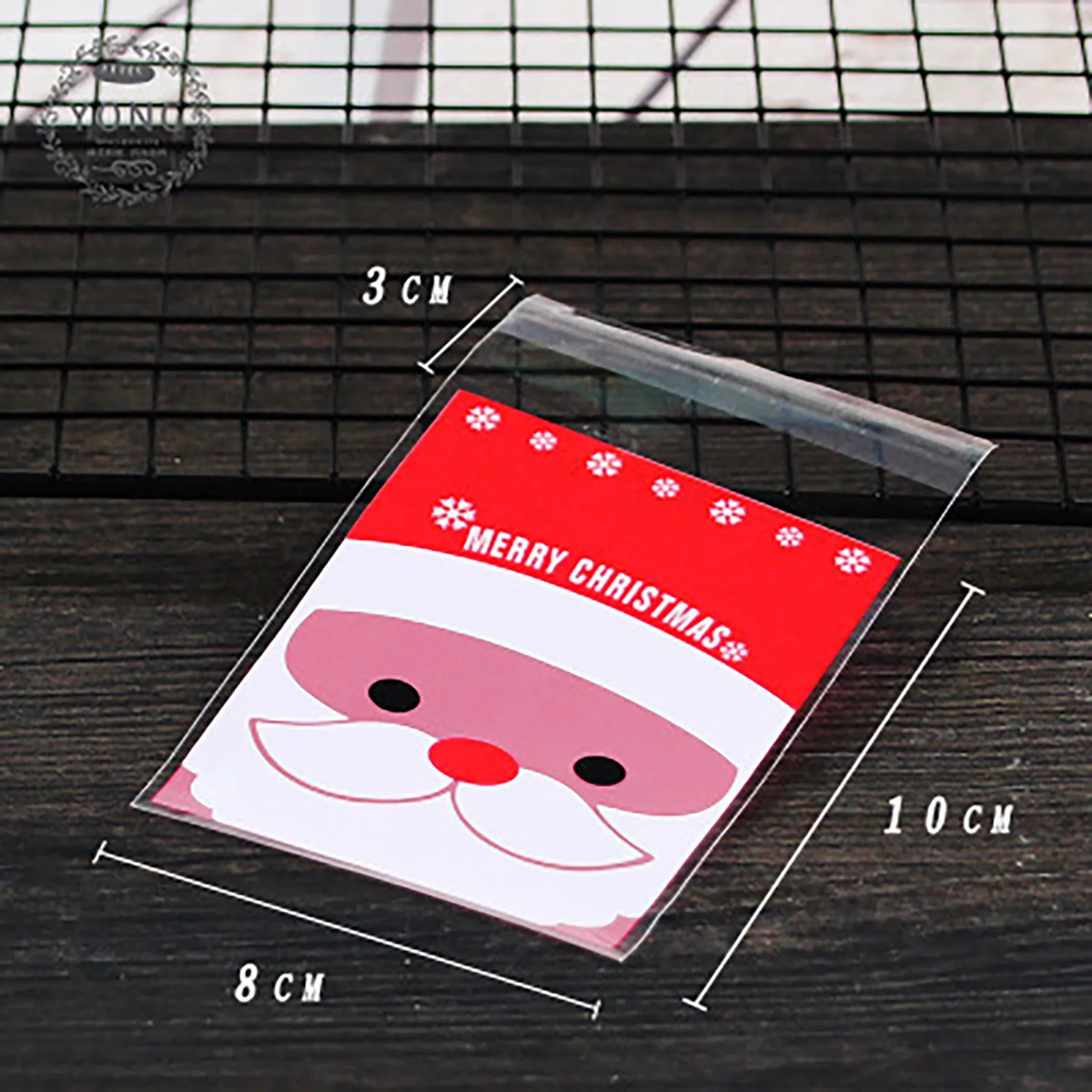 100 шт. милый Рождественский мешок для конфет с мультяшным изображением