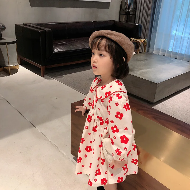 Детское платье для девочек осень 2020 Новая корейская детская одежда кружевное с
