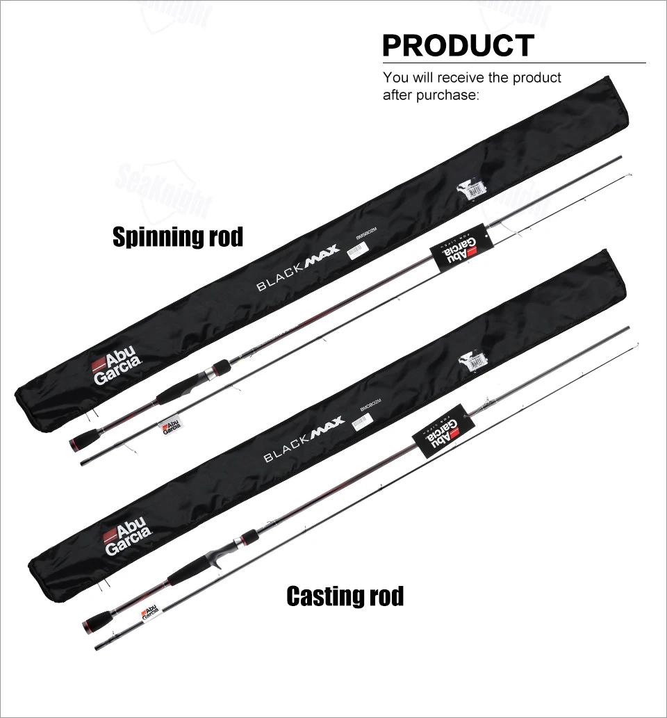 Abu Garcia Black Max BMAX 1,98 м 2,14 м 2,44 м спиннинговая Удочка M мл два наконечника быстрого действия углеродное волокно Морская Рыбалка снасти