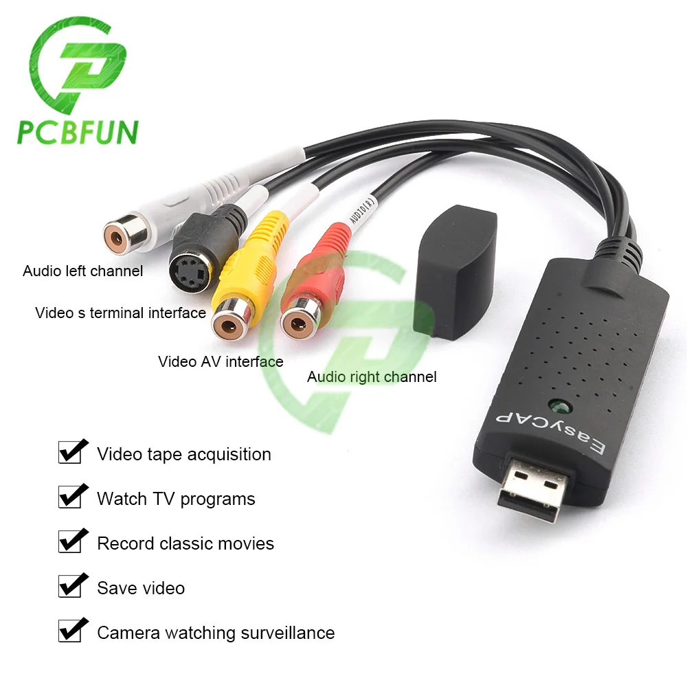 USB 2 0 Easycap Capture 1-канальный видео ТВ DVD VHS аудио ПК Захват адаптер карта тв DVR