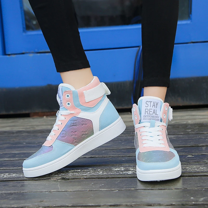 Женские высокие кроссовки из натуральной кожи модные для скейтборда женская