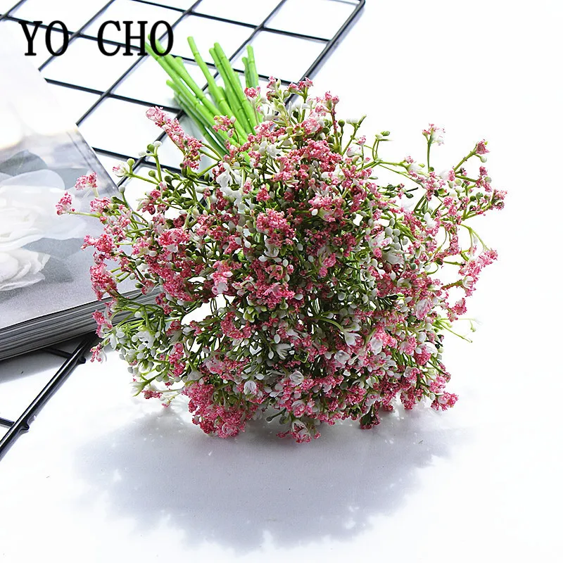 YO CHO белая Гипсофила DIY свадебное украшение для дома 16 шт. пластиковые