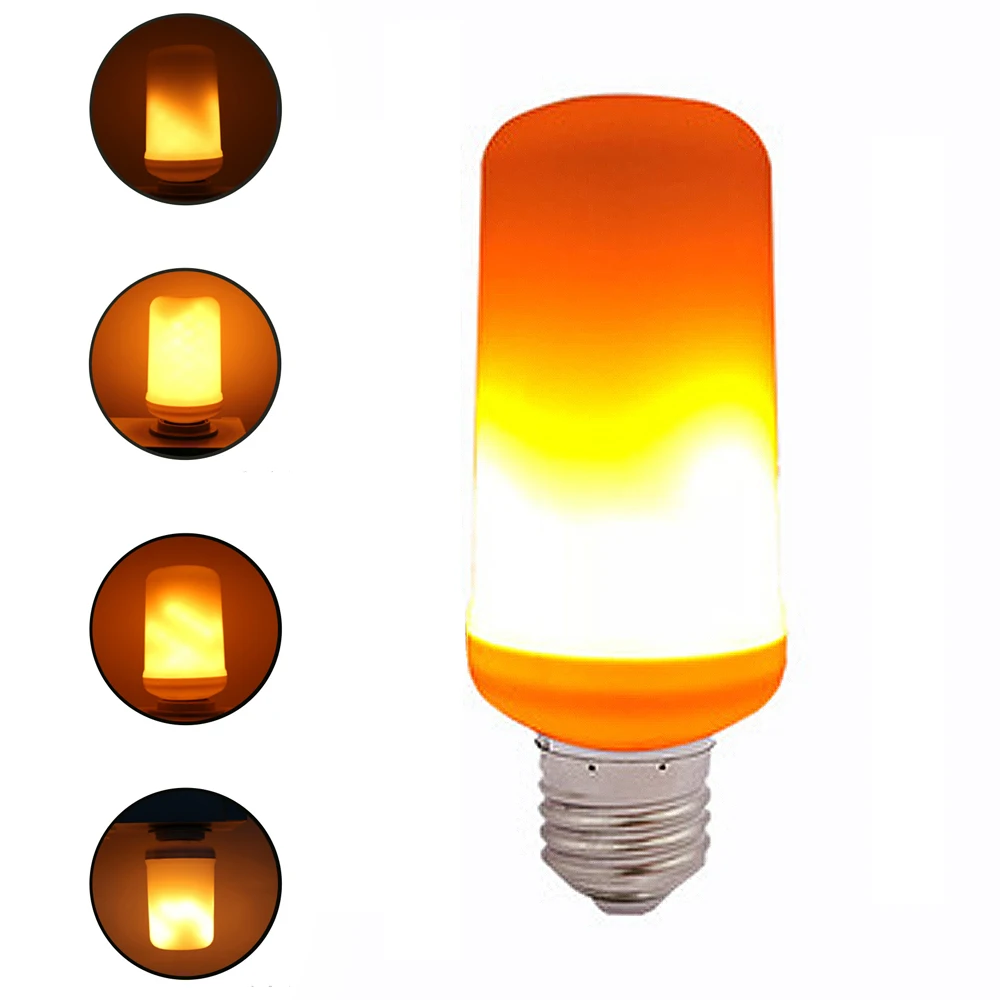

Yellow / Blue Flame 4 Patterns 99 LED E27 Flame Lamps 9W 85-265V Ampoules LED Flame Effect Bulb Flashing Simulation Fire Lamp