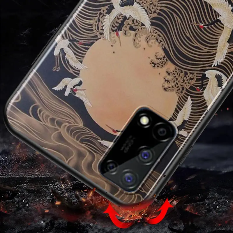 japanese wave art for realme v15 x50 x7 x3 superzoom x2 c17 c11 c3 7i 7 6i 6s 6 5 narzo 20 5g pro soft phone case free global shipping