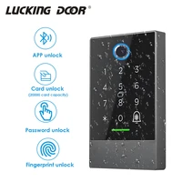 13 56mhz access control reader fingerprint door lock ip67 waterproof ttlock app digital bluetooth lock fingerprint card reader
