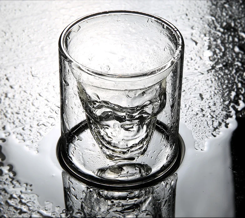 Винный бокал с черепом 3 размера кружка двойная стеклянная чашка для пива виски