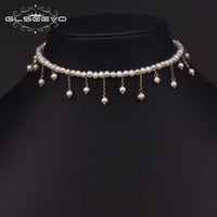 glseevo original design handmade beaded tassel choker necklace for best friend natural fresh water pearl luxury jewelry gn0227