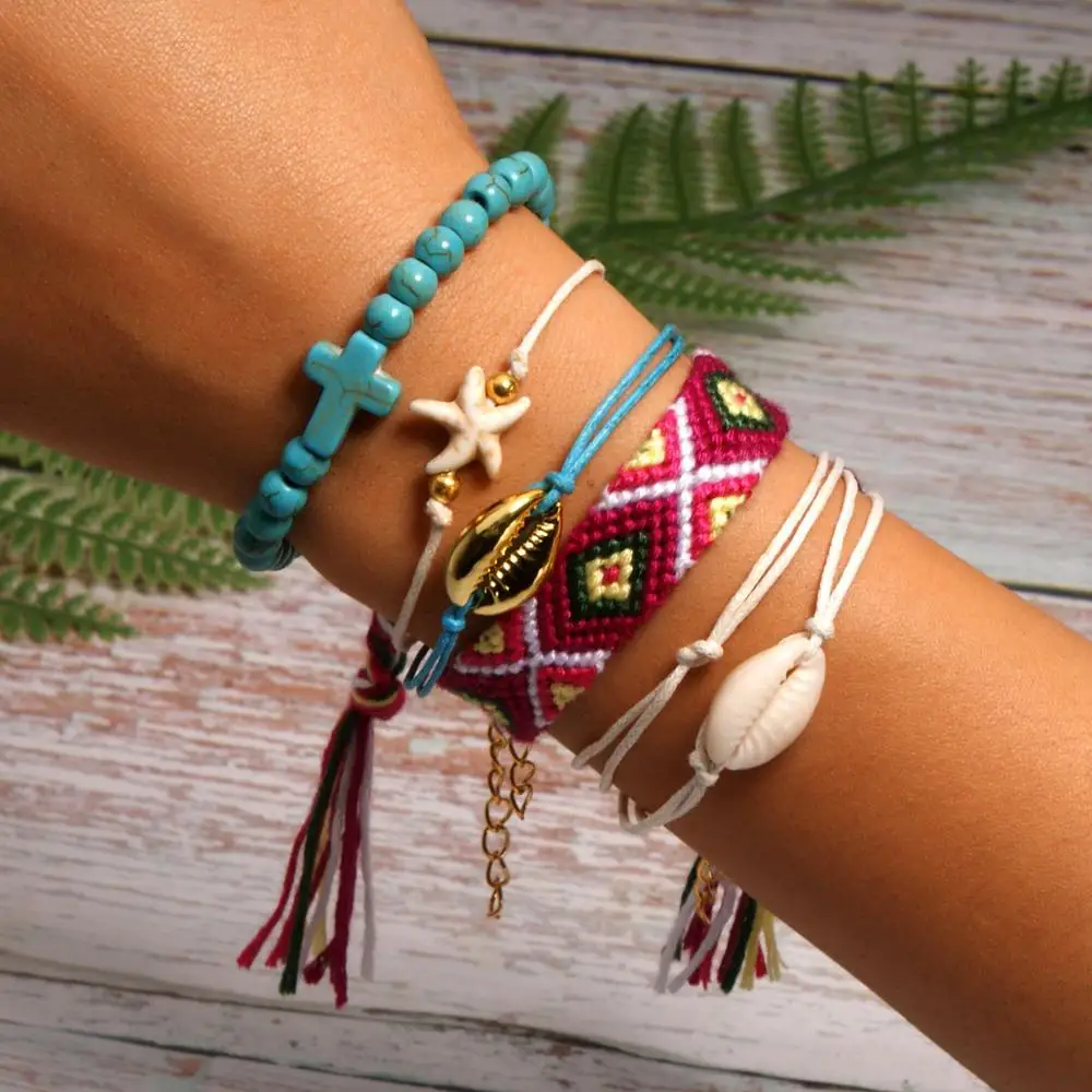 BRAVEKISS 22 Цвета Vsco оболочки браслеты "Joyas" Комплект для друзья ручной river dale Boho Femme Богемные аксессуары BPB0517 - Окраска металла: 8