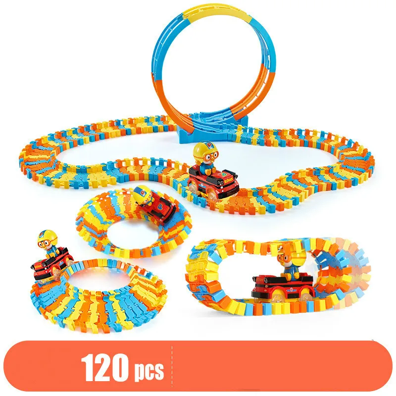 Электрическая разнообразная железная дорога волшебный гоночный трек набор