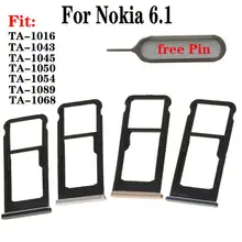 Shyueda 100% New For Nokia 6.1 TA-1016 TA-1043 TA-1045 TA-1050 TA-1054 TA-1068 TA-1089 SIM Tray SD Card Tray Slot With Pin