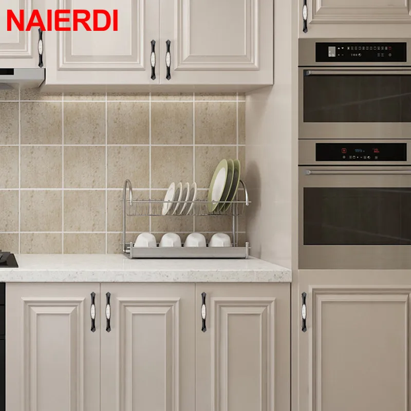 NAIERDI 10 шт. керамические ручки для шкафов из цинкового сплава дверные кухонные