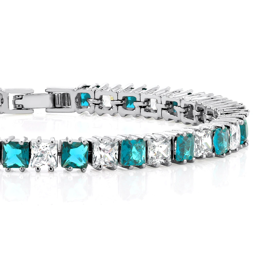 GemStoneKing 15 00 Ct сверкающий браслет принцессы с кубическим цирконием CZ Теннисный 7