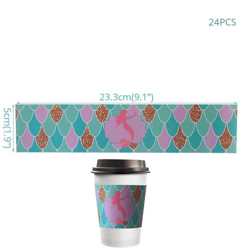 cup wrapper MEIDDING вечерние воздушные шары-гирлянды в виде хвоста русалки для девочек, украшения для дня рождения, вечеринки на пляже, свадьбы - Цвет: cup wrapper