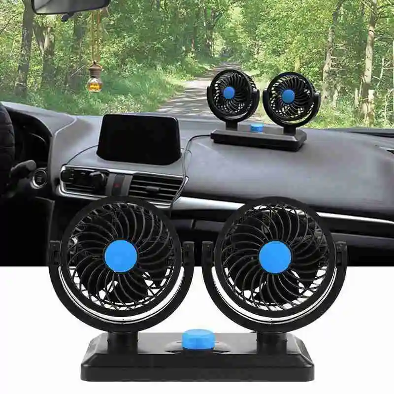 Вентилятор с двойной головкой для автомобиля 12 В 360 ° | Автомобили и мотоциклы