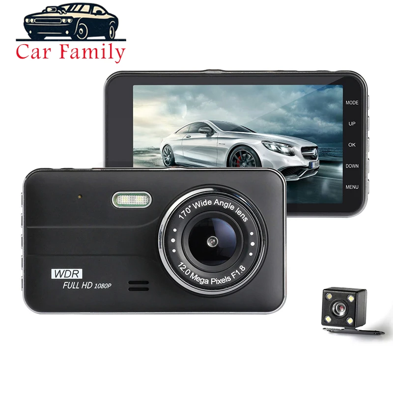 Камера для автомобиля Запись 4 0 дюймов ЖК дисплей Экран HD видео Двойной объектив