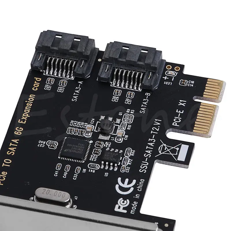 6G PCIe PCI Express на SATA3.0 2-портовый адаптер контроллера расширения SATA III | Компьютеры и