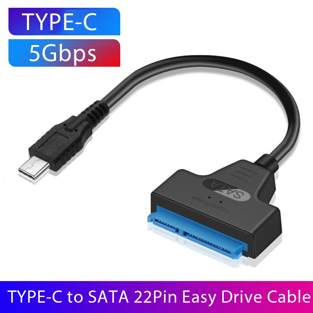 

TYPE-C to SATA 22Pin Converter Cable 2.5 Inches SSD Solid State Drive Adapter Cable