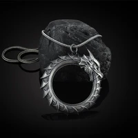 personality snake pendant necklace domineering mens punk hip hop metal dragon necklace punk long chain male jewelry accessories