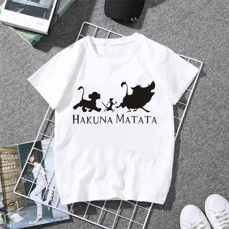 TJCJFO 2019 модная футболка Hakuna Matata женская с принтом Harajuku тонкая коротким рукавом