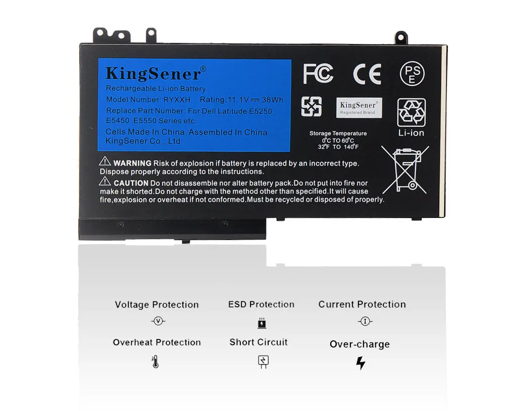Аккумулятор KingSener RYXXH для ноутбука Dell Latitude 12 5000 11 3150 3160 E5250 E5450 E5550 M3150 Series 09P4D2 9P4D2 1 В