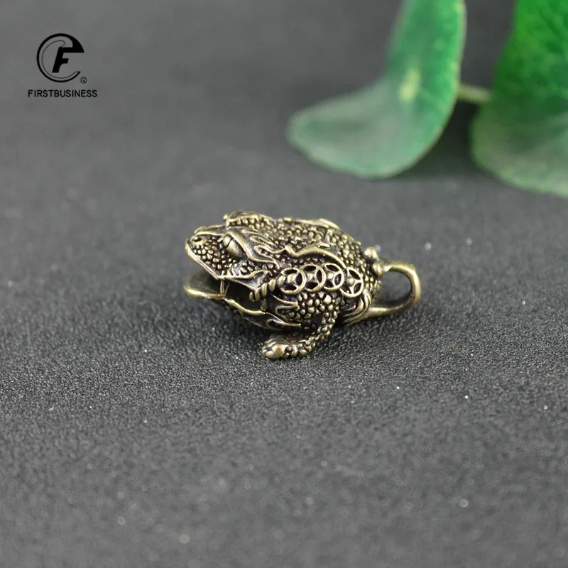 Медь мифический китайский животных лягушка для удачи брелки ключей цепи Кулон