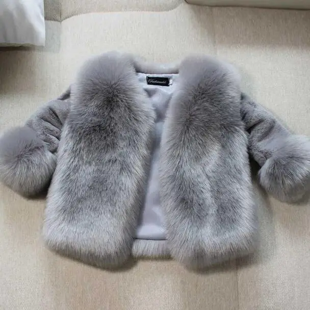 2019 зимнее меховое пальто для девочек куртки и из искусственного меха маленьких