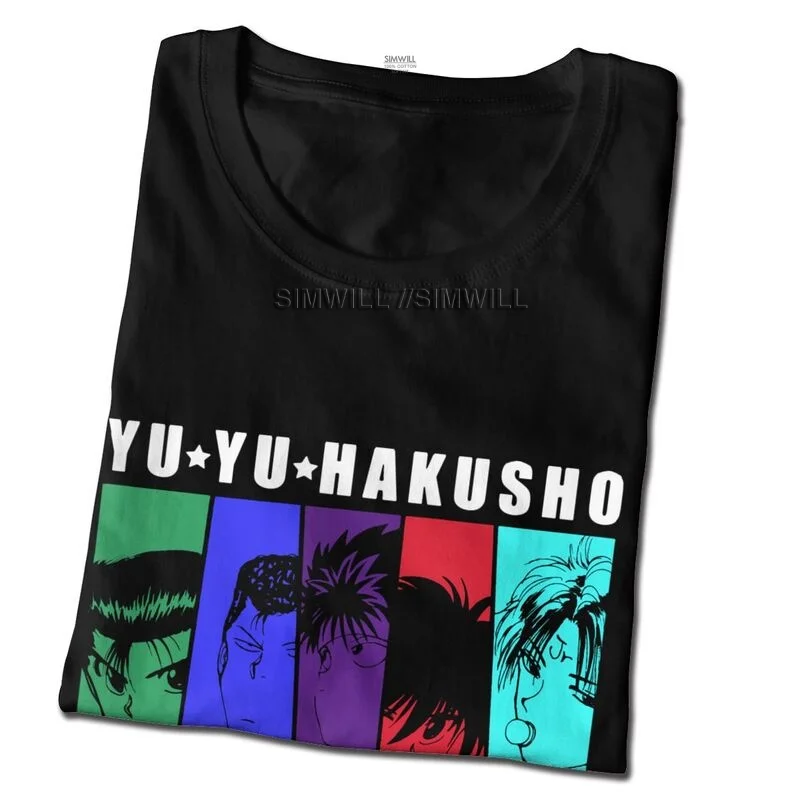 Футболка Yu Hakusho мужская с коротким рукавом хлопковая тенниска Yusuke Urameshi Kurama Hiei