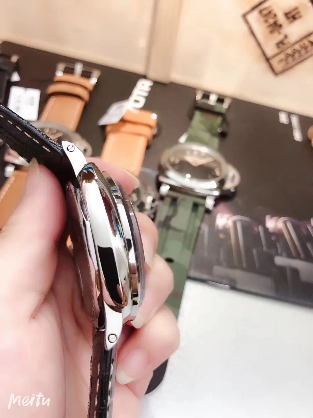 

Classic New Men Automatic Mechanical Hand Wind Sapphire Stainless Steel Black Brown Leather Luminous 1950 Watch Glass Back