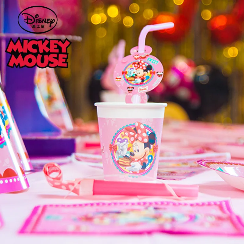 Тема Диснея Минни Мауса красивые одноразовые украшения для дня рождения детские