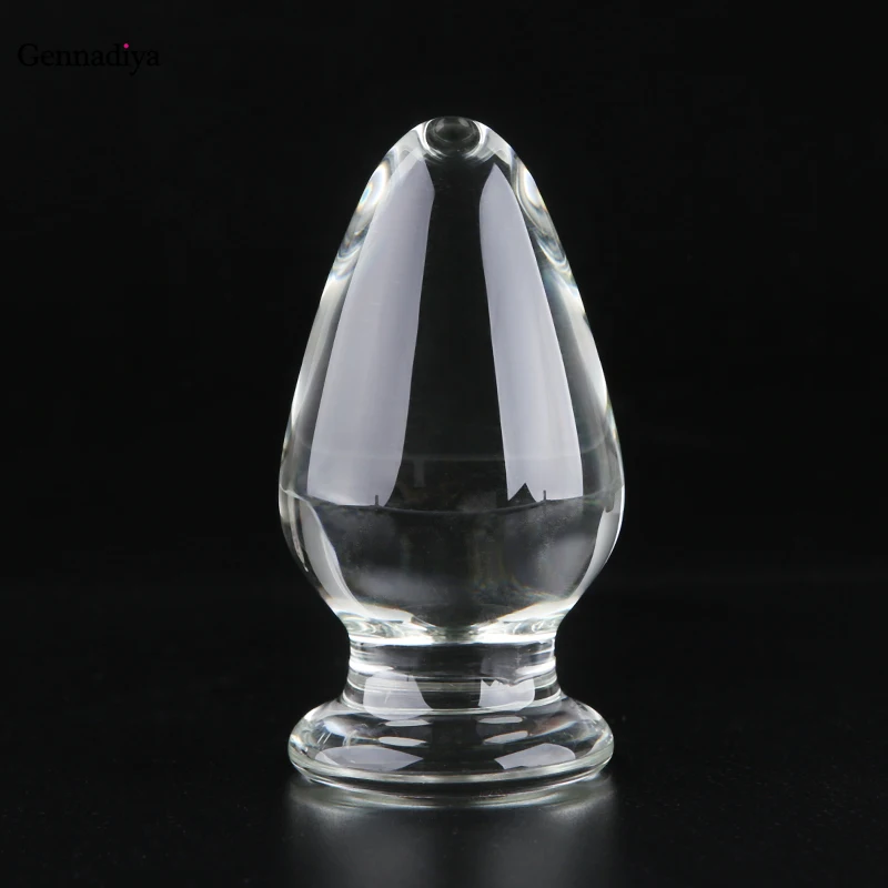 Анальная пробка из стекла кристально гладкая массажер для точки G и простаты пар