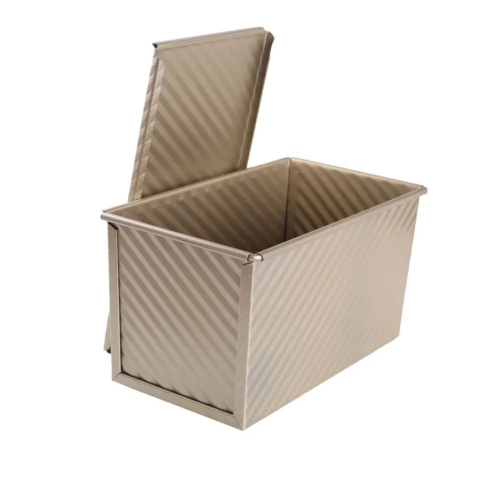 

Rectangular Loaf Pan Carbon Steel Non-stick Bellows Cover Toast Box Mold Portable Universal Bread Mold With Lid Baking Tools