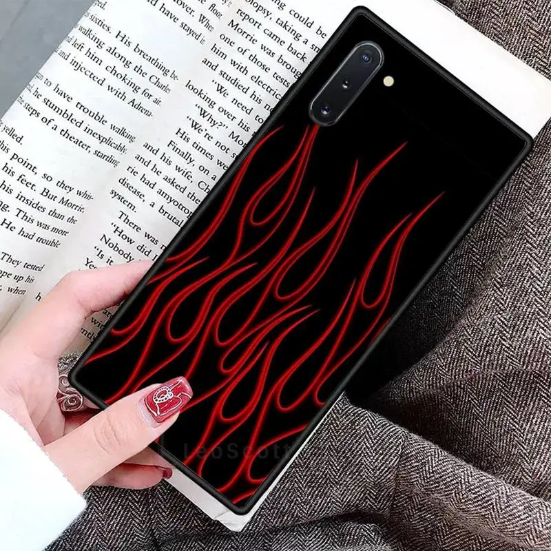 

Flame Red Flames Phone Case For Samsung Galaxy S8 S9 S10 Plus S10E Note 3 4 5 6 7 8 9 10 Pro Lite cover