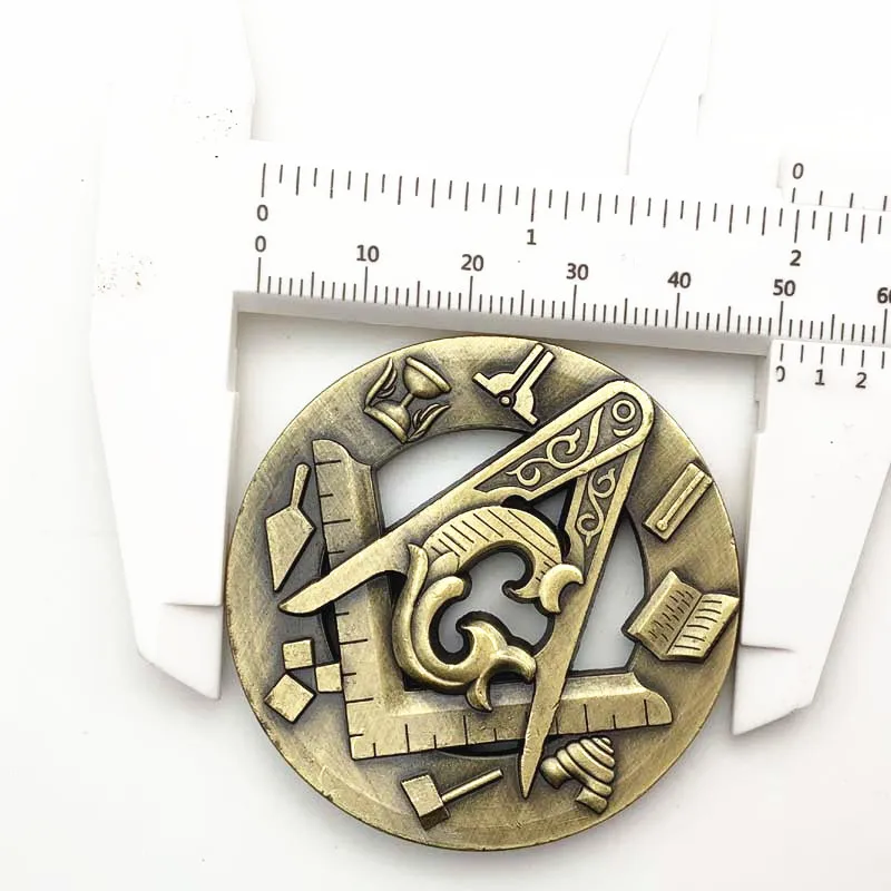 Немагнитные памятные монеты 50 мм из масонской бронзы |