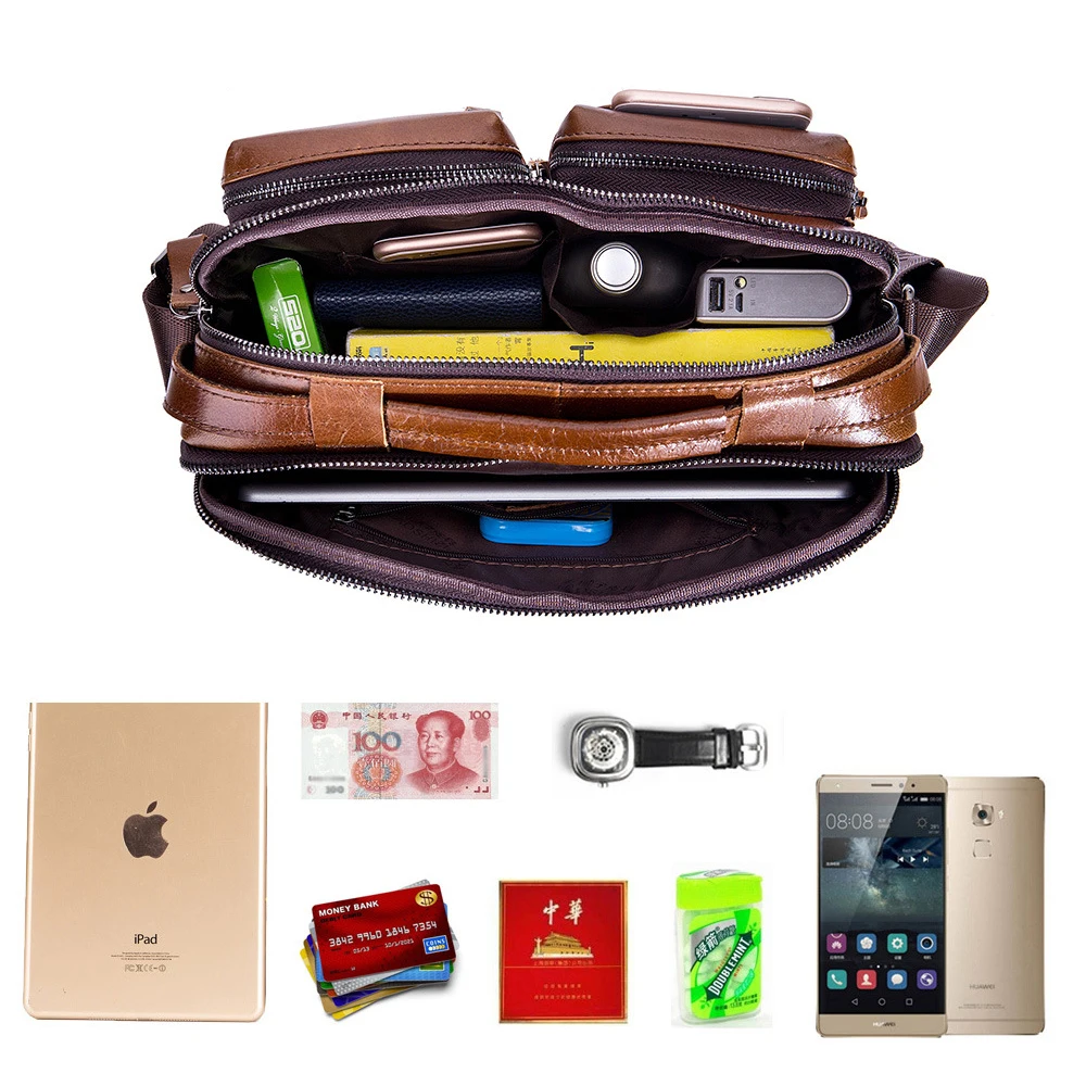 Портфель мужской из 2021 натуральной воловьей кожи для планшета ipad деловой через