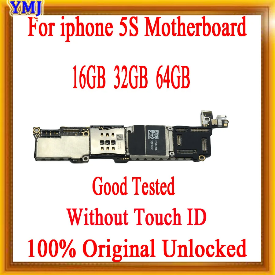 100% оригинальная разблокированная материнская плата для iPhone 5S без Touch ID с системой