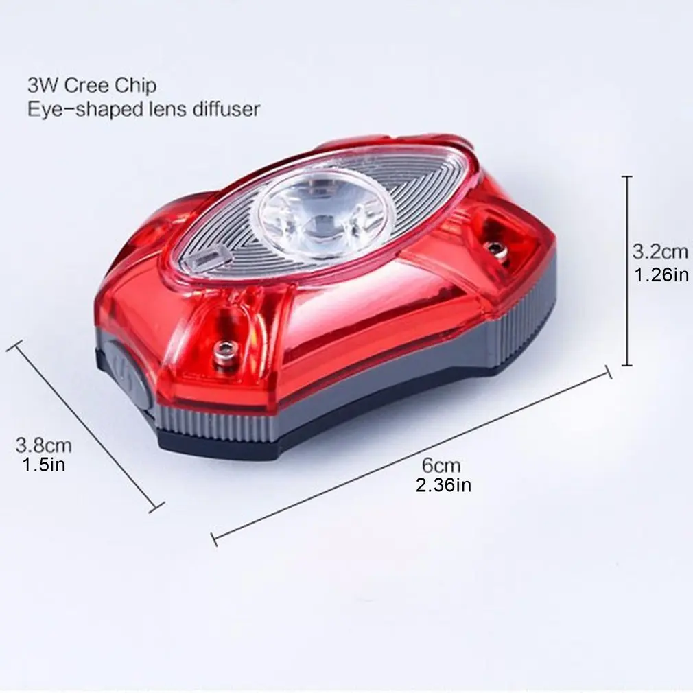 

2268 USB Rechargeable Tail Light Bicycle Night Balance Skateboard Mountain Bike Tail Warning Light Riding Equipment