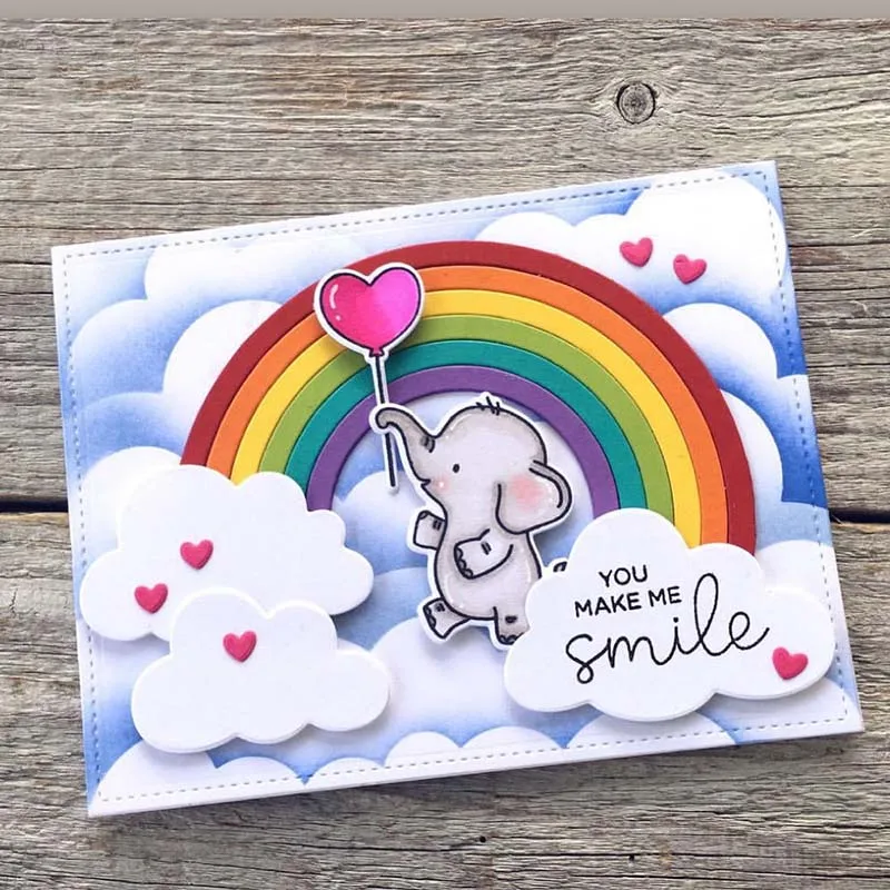 

JC Metal Cutting Dies for Scrapbooking Rainbow Clouds Craft Cut Die Stencil Background Tool Album Paper Card Make Decor Template