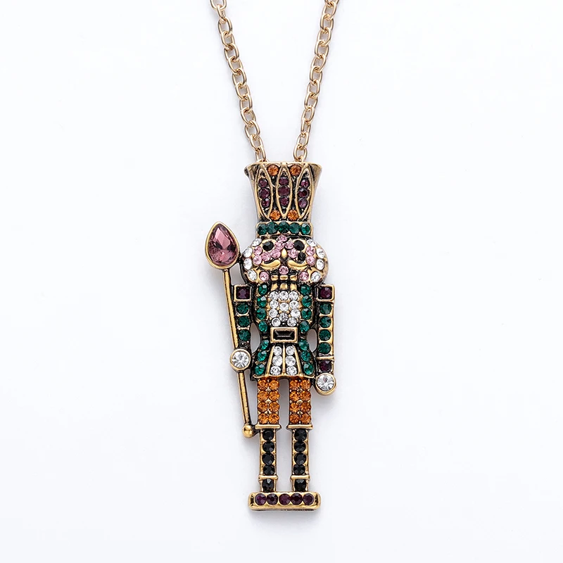 

Classic Exquisite Colorful Crystals Nutcracker Ballet Pendant Necklace Women Choker Baby Children Gift Necklace Vintage Jewelry