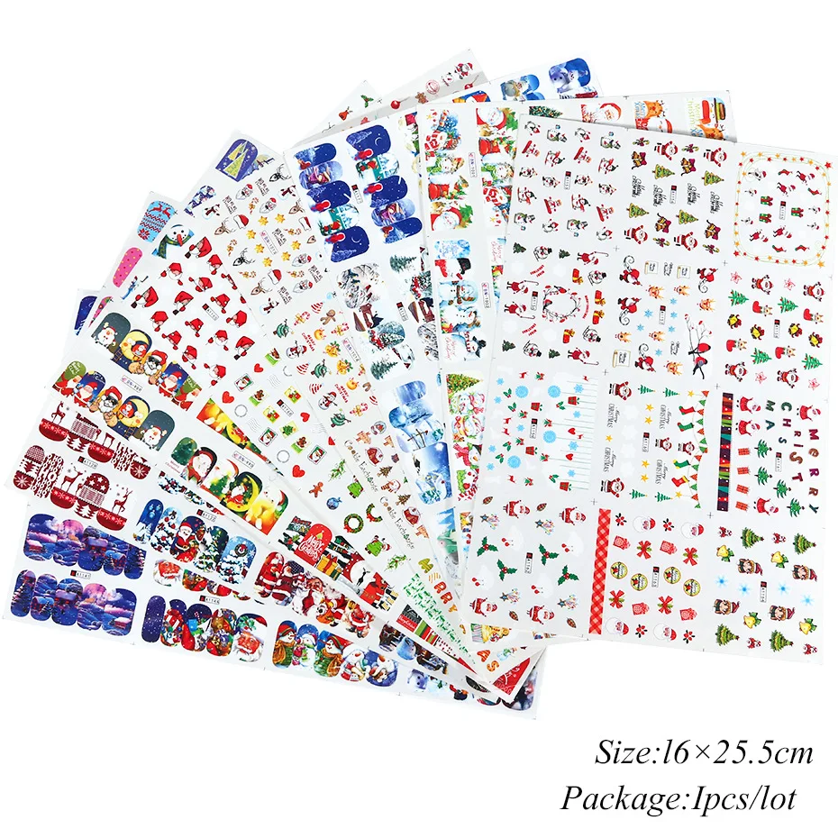 

12 Designs Nail Stickers Set Mixed Floral Geometric Nail Art Water Transfer Decals Sliders Flower Leaves Manicures Decoration