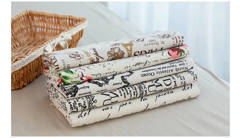 Плотная льняная ткань для DIY Лоскутная Ткань для шитьё для подушки Чехол английские персонажи TJ0346