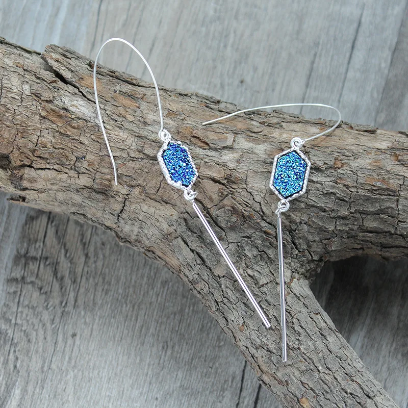 Серьги подвески с имитацией кристаллов 71|Серьги-подвески| |