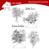 envelope flower clear stamps for scrapbooking card making photo album silicone stamp diy decorative crafts