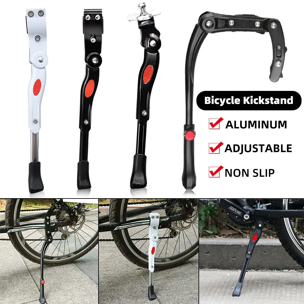 

Cheapest Adjustable MTB Road Bicycle Kickstand Parking Rack Mountain Bike Support Side Kick Stand Foot Brace 1pcs black/white