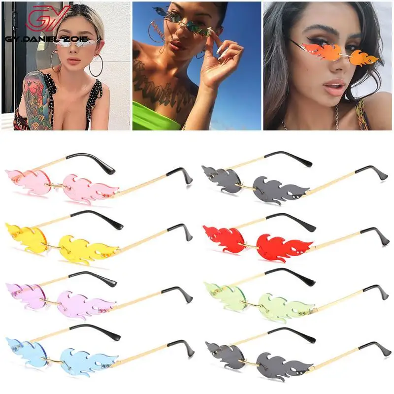 Солнцезащитные очки без оправы UV400 для мужчин и женщин роскошные модные