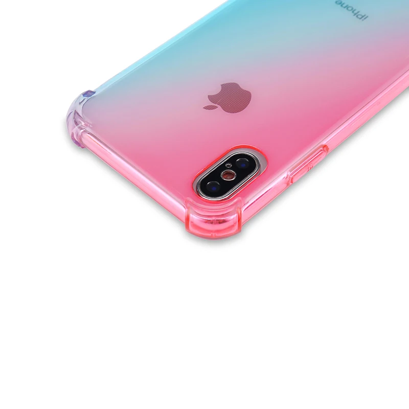 

VITOG Gradient Color Transparent TPU Anti-knock Phone Case for New iphone 11 11 Pro Max Xr Xs Max Samsung S10 Plus Note 10 Pro